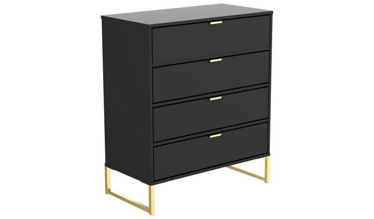 Messina 4 Drawer Chest - Black