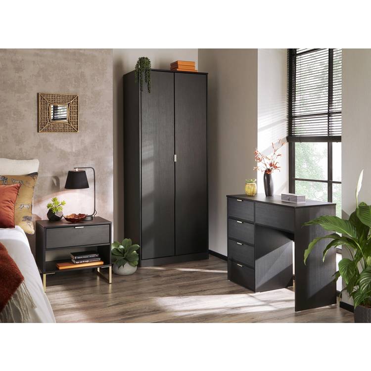 Messina 2 Door Wardrobe - Black 0
