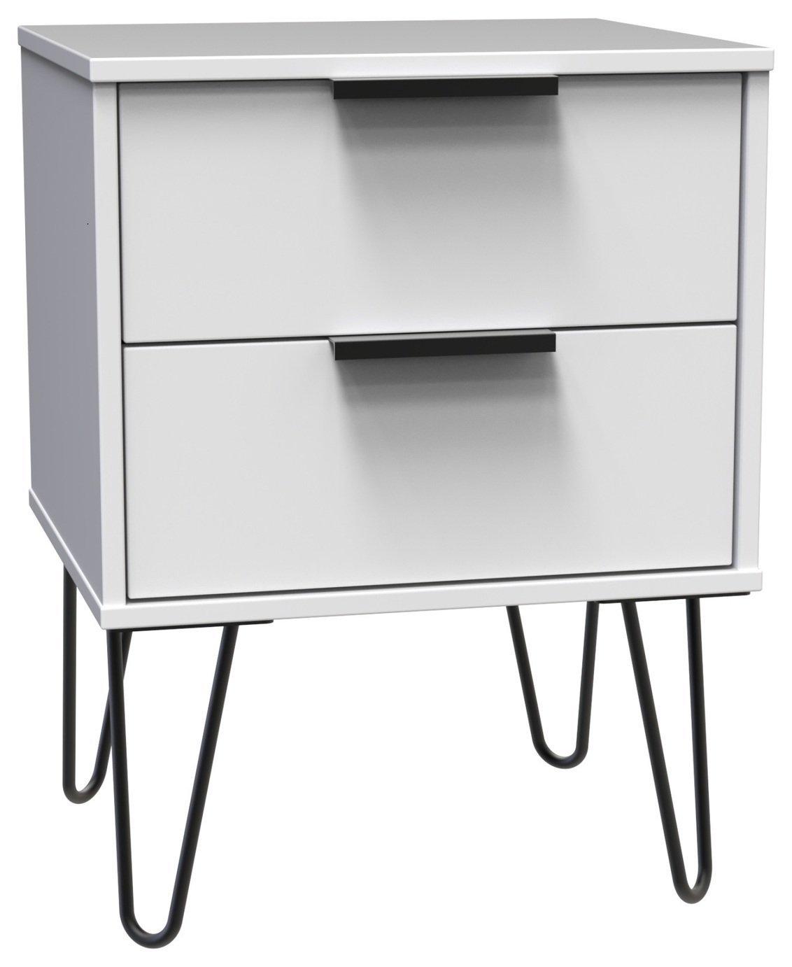 Verona 2 Drawer Bedside Table - White