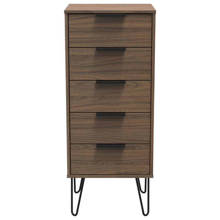 Verona 5 Drawer Tallboy - Walnut Effect 0