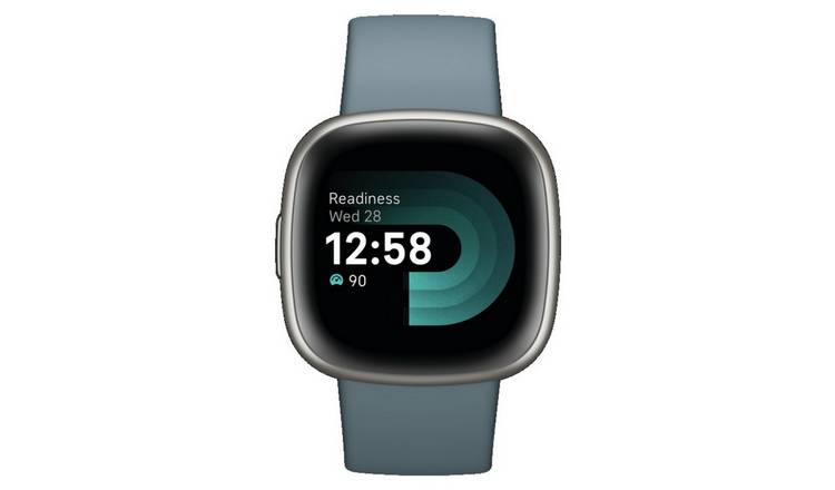 Fitbit Versa 4 Smart Watch - Waterfall Blue/Platinum