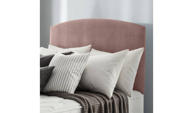 Silentnight Selene 150 Kingsize Headboard-Dusty Pink Velvet