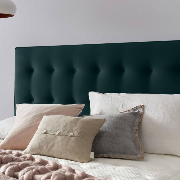 Silentnight Hayez Velvet Double Bed Headboard - Peacock 0