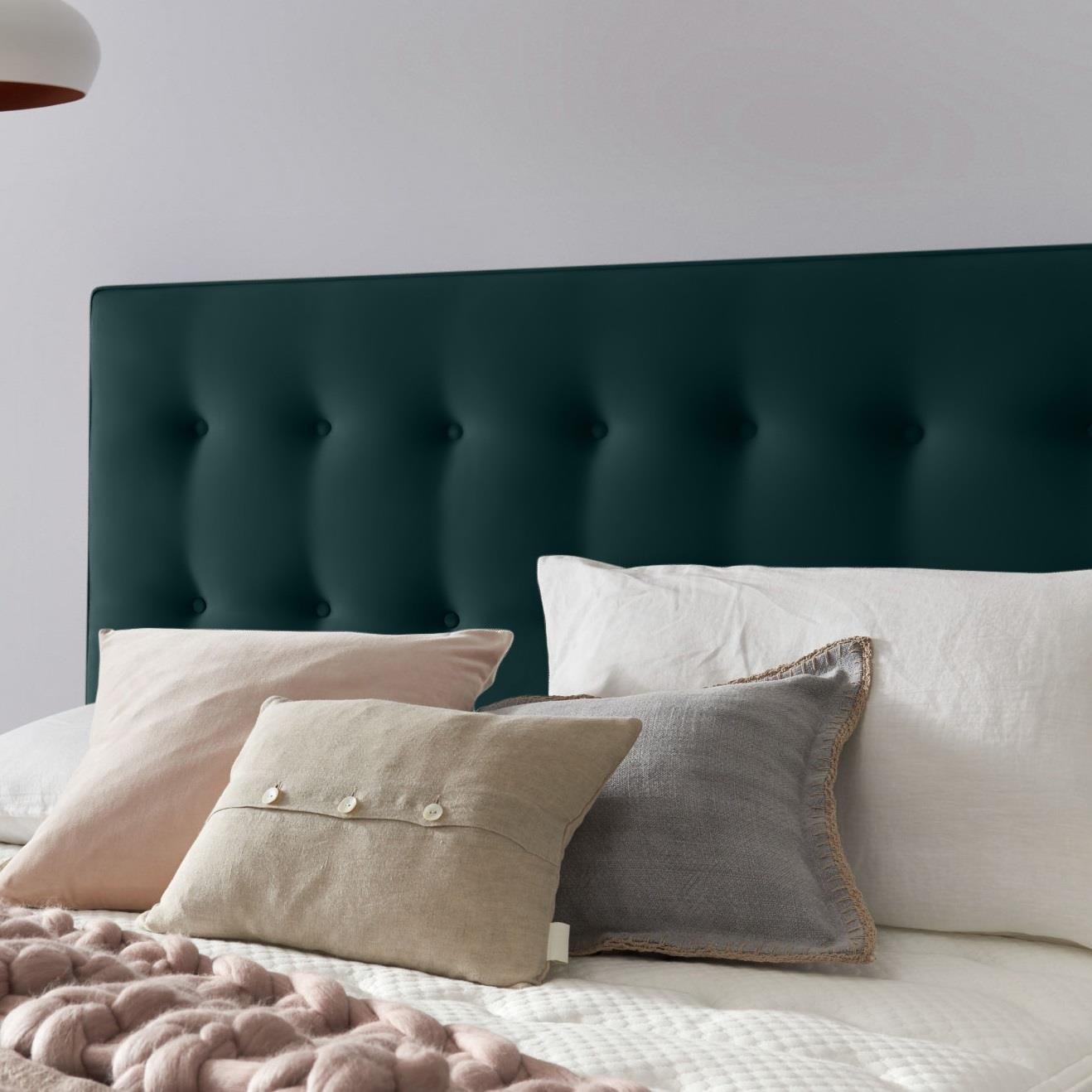 Silentnight Hayez 180 Velvet Superking Headboard - Peacock