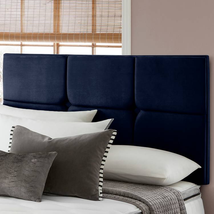 Silentnight Arezzo Velvet Double Bed Headboard- Maritime 0