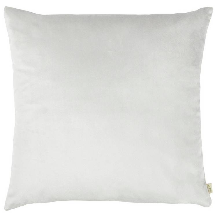 Habitat Plain Velvet Cushion - Silver- 43X43cm 0