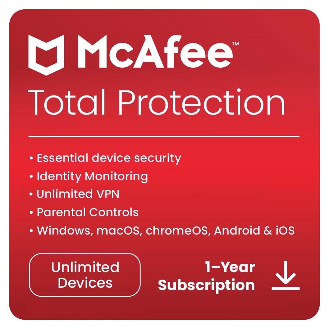 McAfee Total Protection 1 Year, Unlimited Devices Download