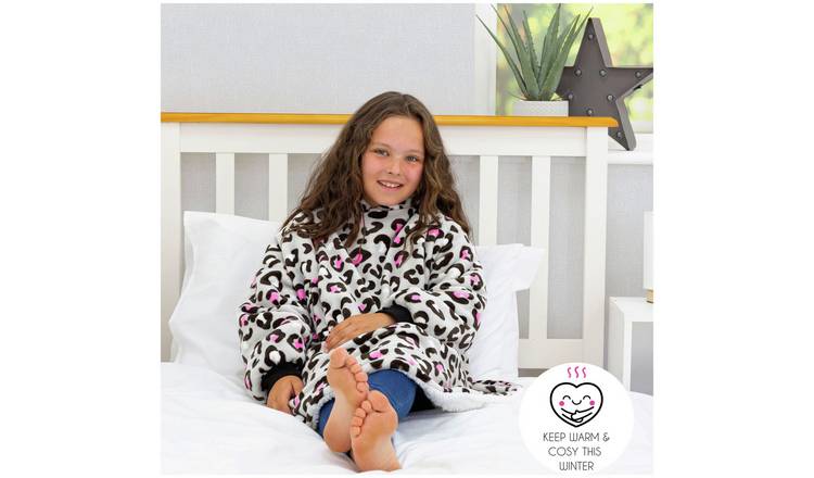 Buy Hugzee Neon Leopard Print Fleece Hooded Blanket - Medium | Kids bedding  | Argos