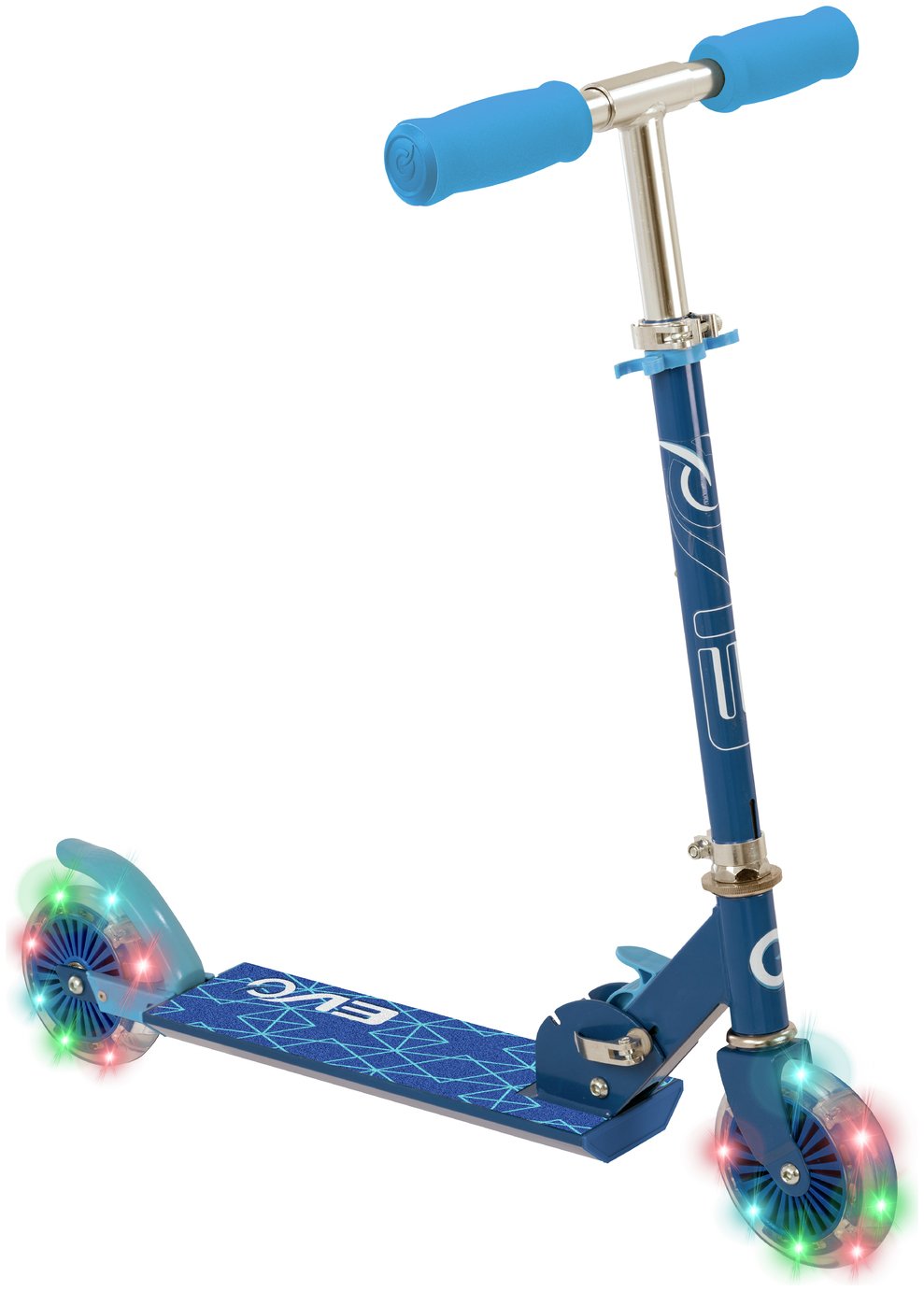 Evo Light Up Inline Folding Scooter - Blue