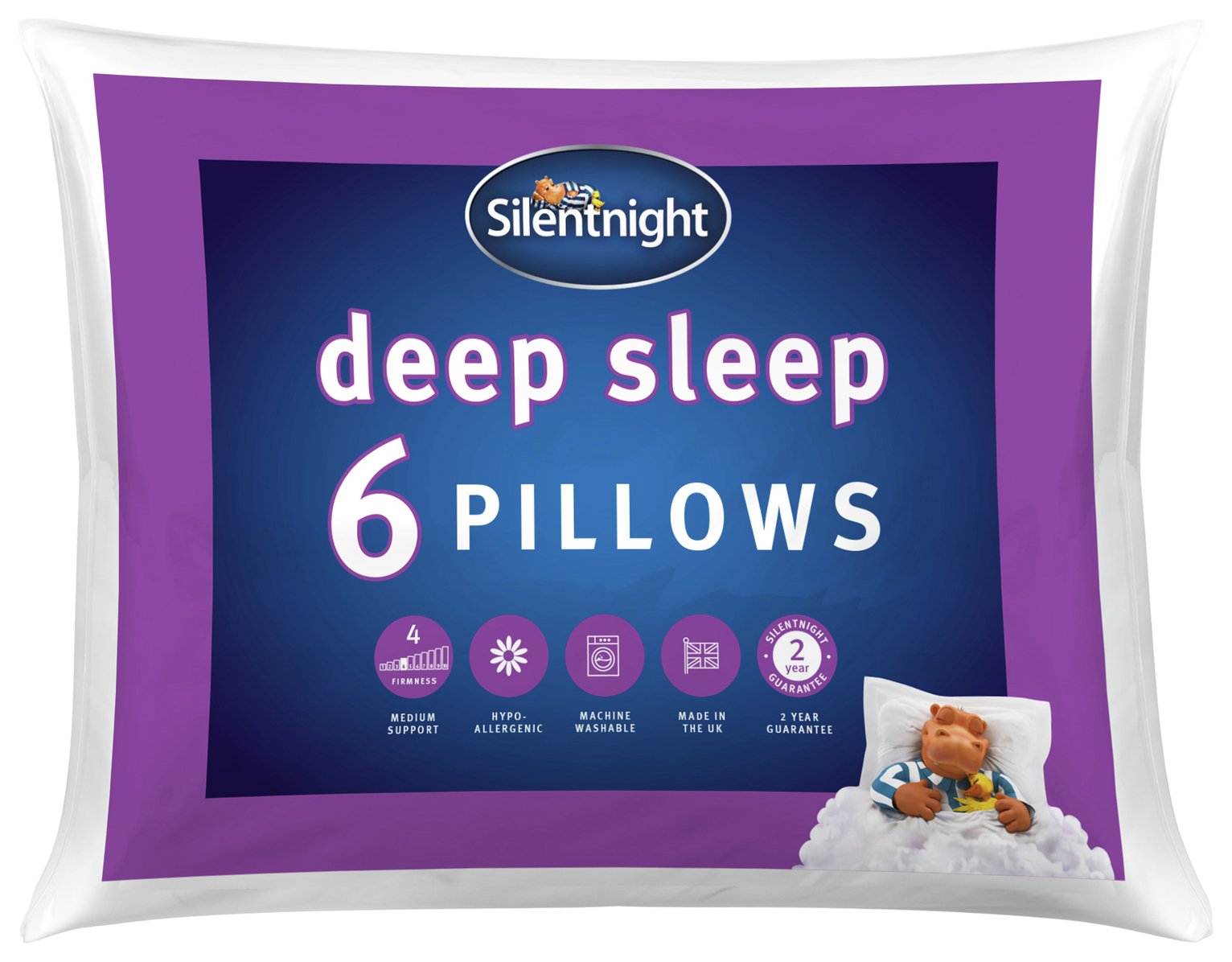 Silentnight Deep Sleep Firm Support Pillow - 6 Pack