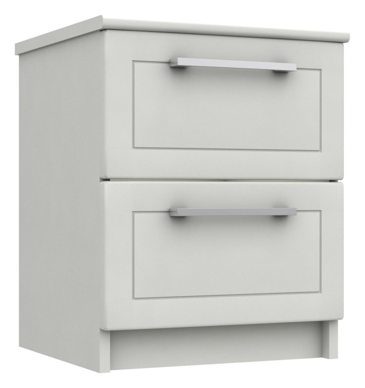 Hatfield 2 Drawer Bedside Table - White Gloss