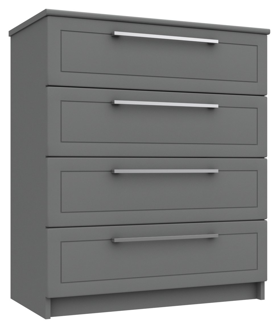 Hatfield 4 Drawer Chest - Dark Grey Gloss