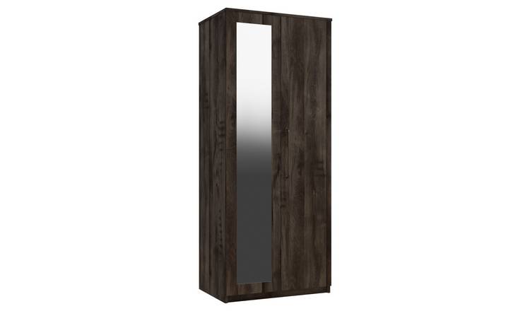 Sherwood 2 Door Mirror Wardrobe - Dark Oak