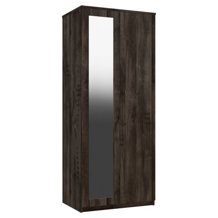 Sherwood 2 Door Mirror Wardrobe - Dark Oak 0