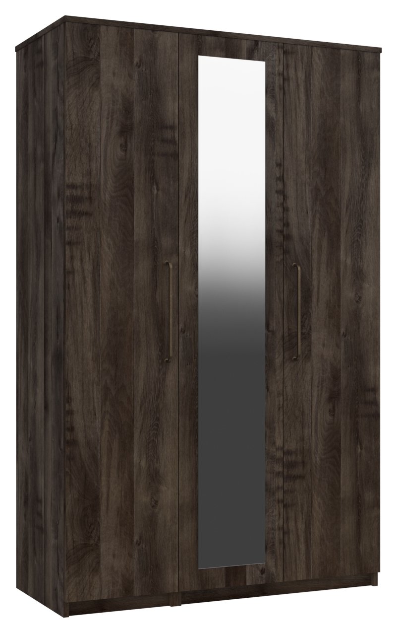 Sherwood 3 Door Mirror Wardrobe - Dark Oak