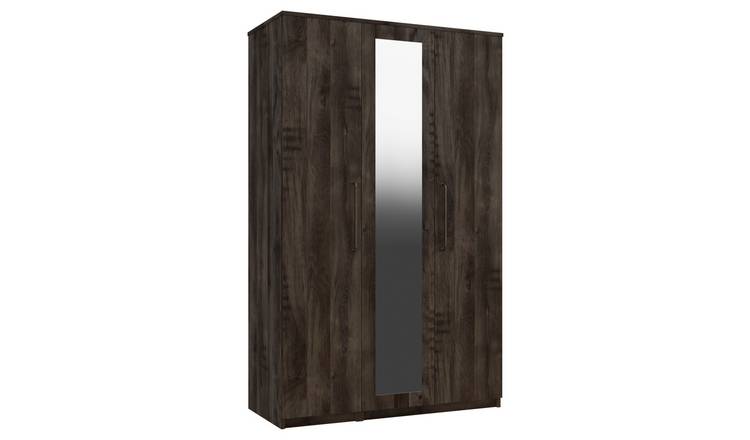 Sherwood 3 Door Mirror Wardrobe - Dark Oak