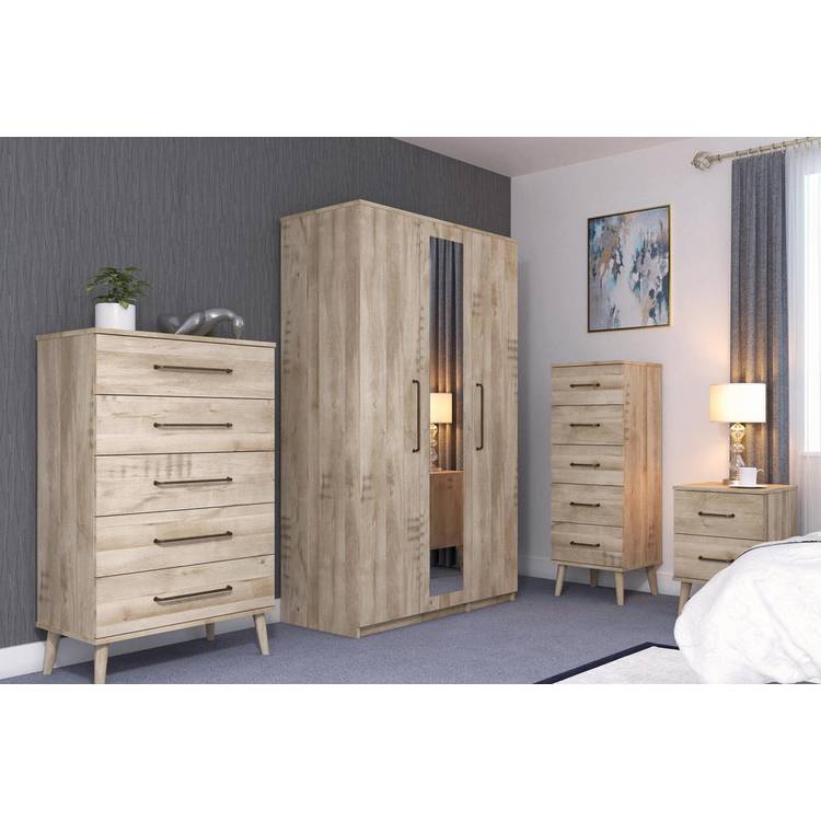 Sherwood 3 Door Mirror Wardrobe - Dark Oak 0