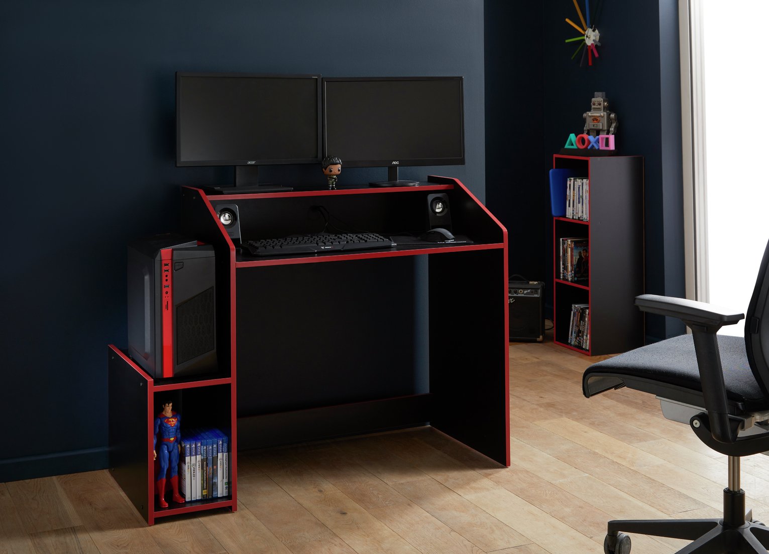 Lloyd Pascal Gaming Desk - Black & Red