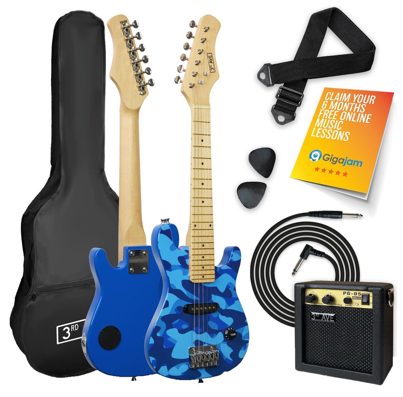 3rd Avenue 1/4 Size Junior Electric Guitar Pack 