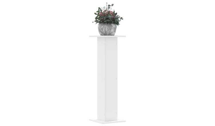 Walplus Pack of 2 Engineered Wood Plant Stand - White - 30x30x95 cm