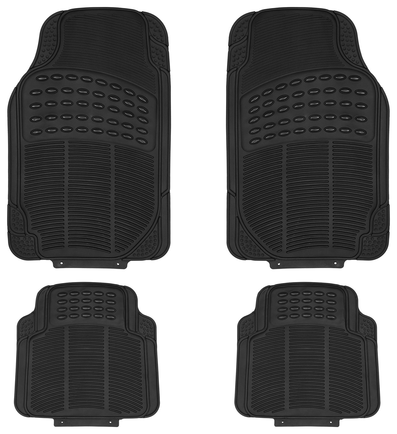 Streetwize 4-Piece Heavy-Duty & Trimmable Rubber Car Mat Set