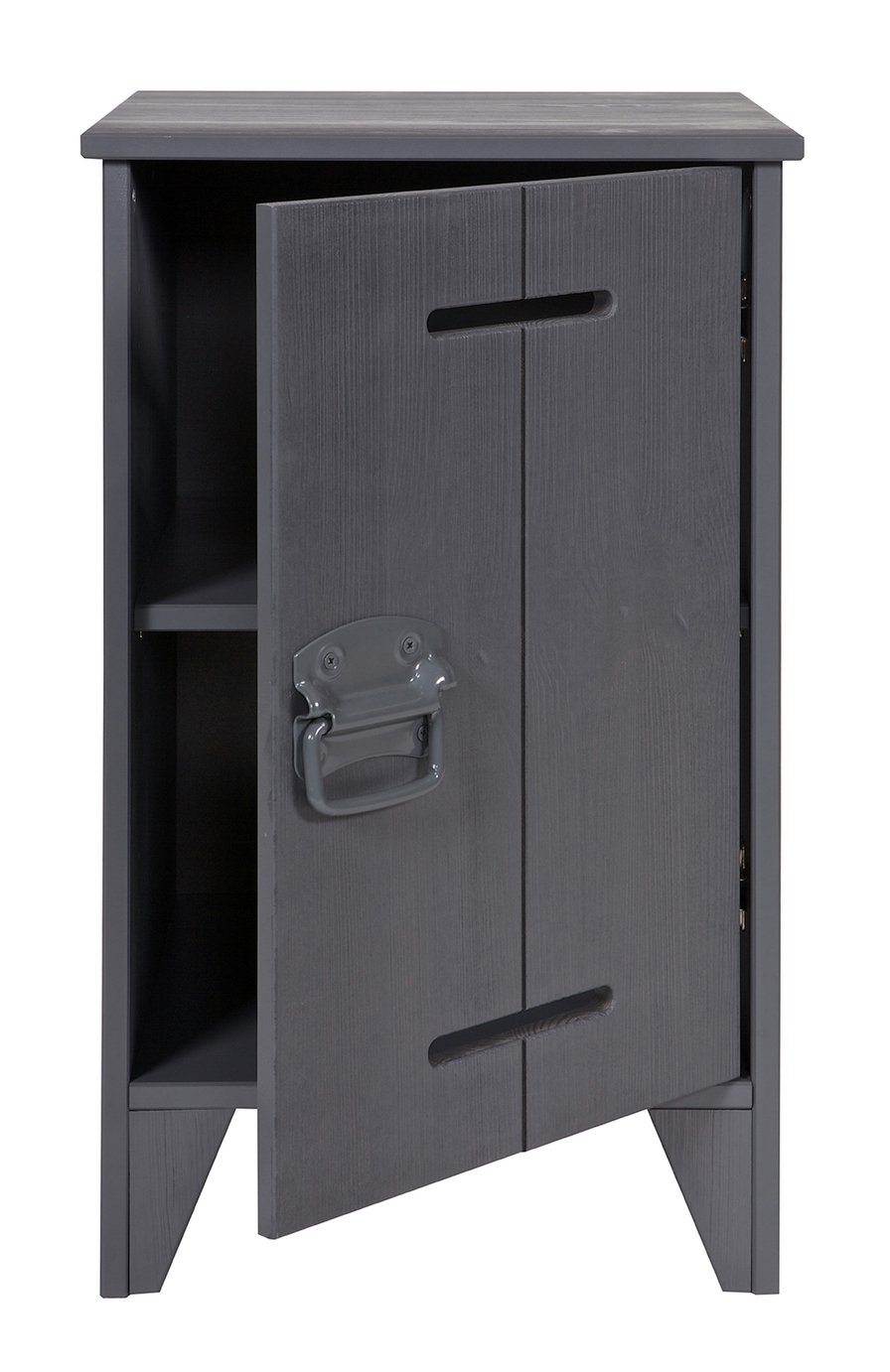 Woood Kluis Steel Grey Bedside Cabinet