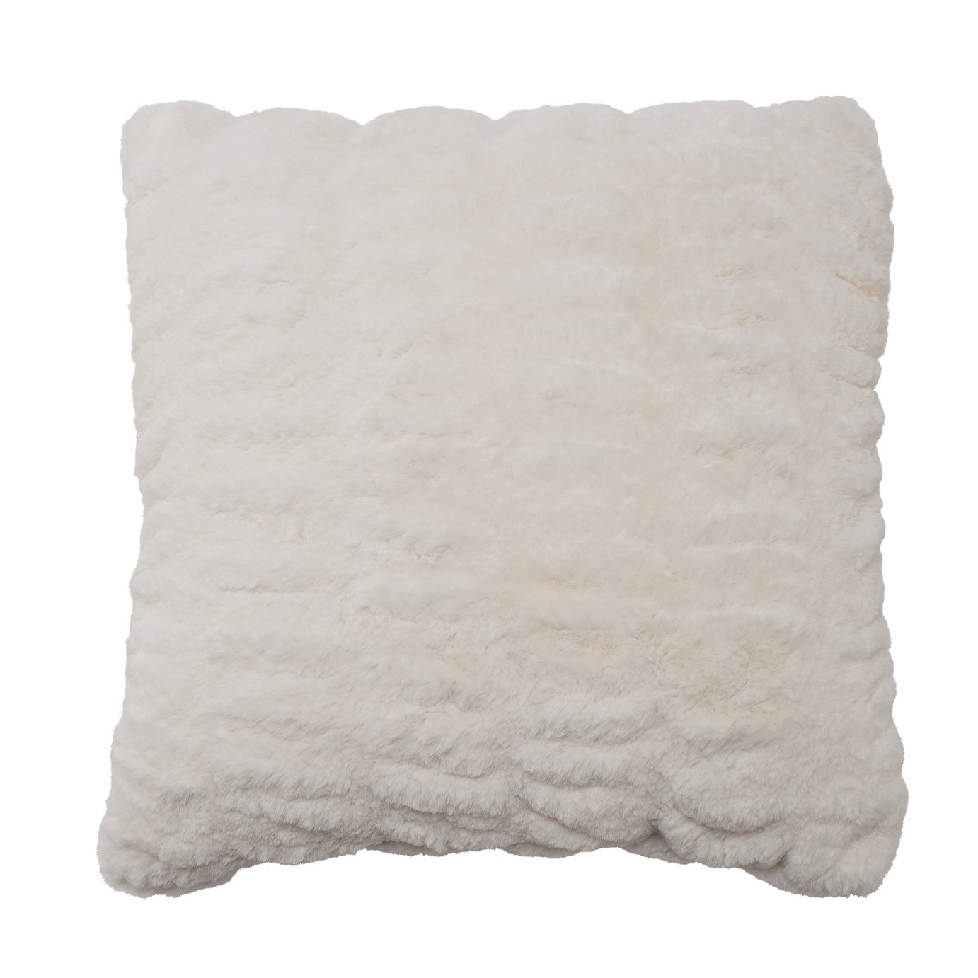 Argos Home Winter's Cabin Fur Cushion - White