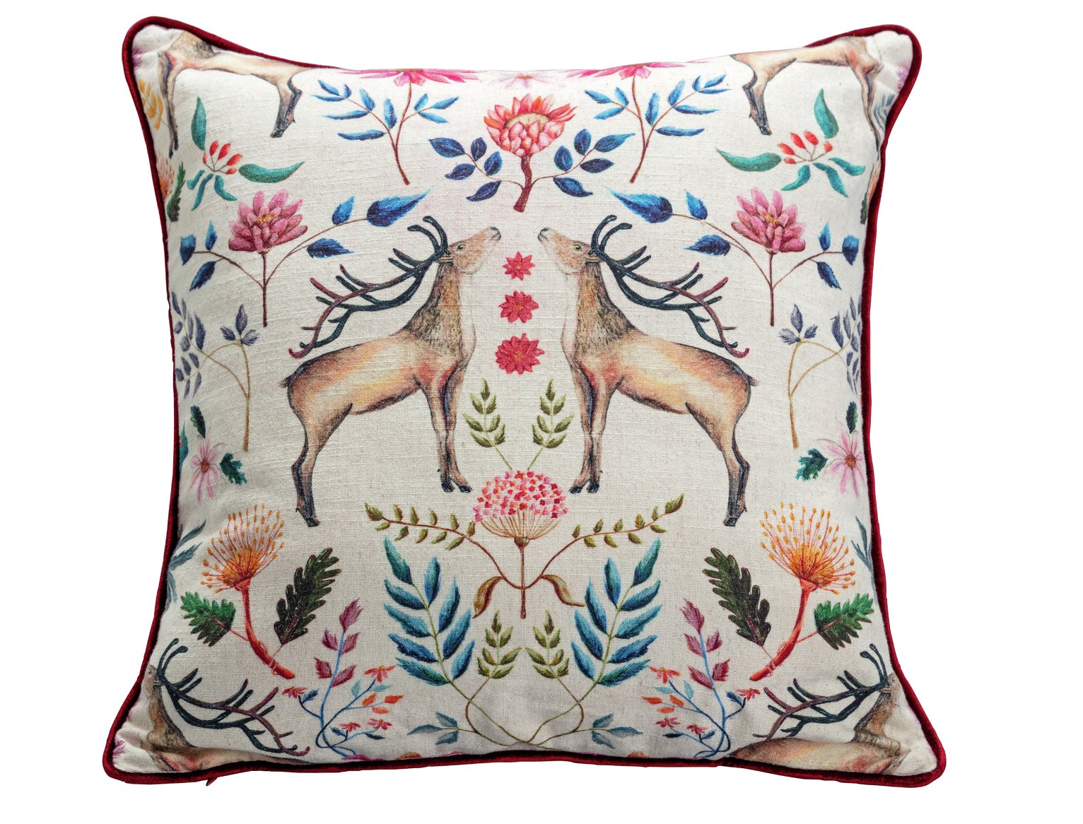 Argos Home Berry Christmas Stag Cushion