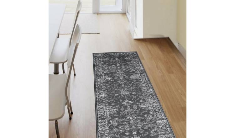 Homemaker Traditional Charcoal Short Pile Runner - 200x67cm 