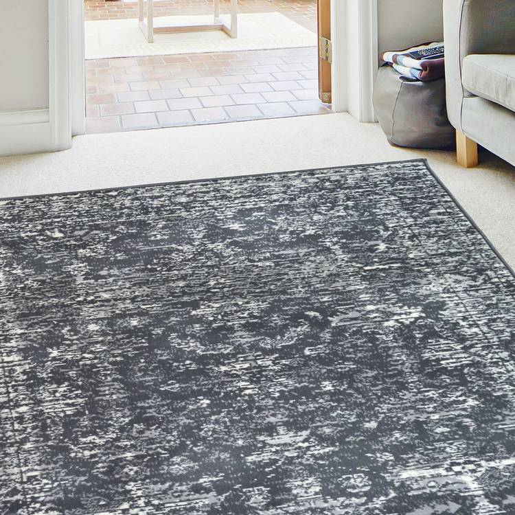 Homemaker Traditional Charcoal Short Pile Rug - 230x160cm 0