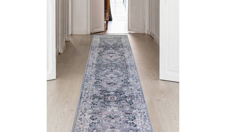 Homemaker Traditional Grey Blush Short Pile Runner -67x200cm