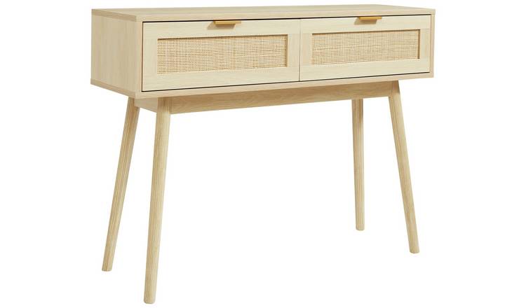 Light wood console table 2024 with storage