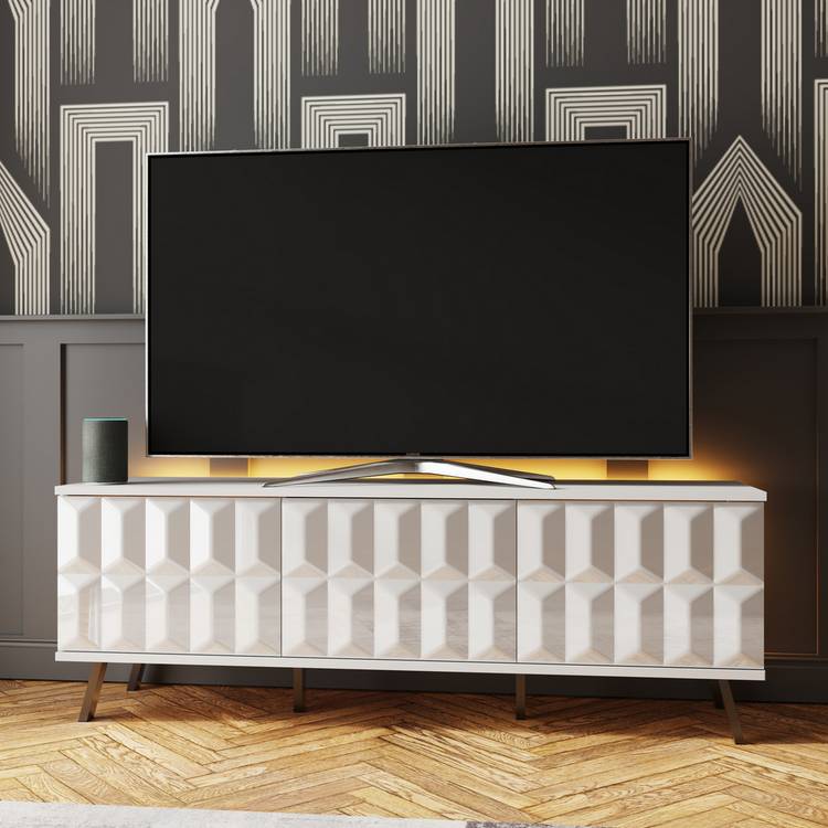 Frank Olsen Elevate Smart 3 Door TV Unit - White 0