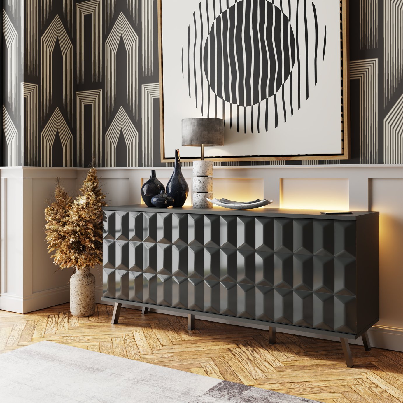 Frank Olsen Elevate Smart 3 Door Sideboard - Grey