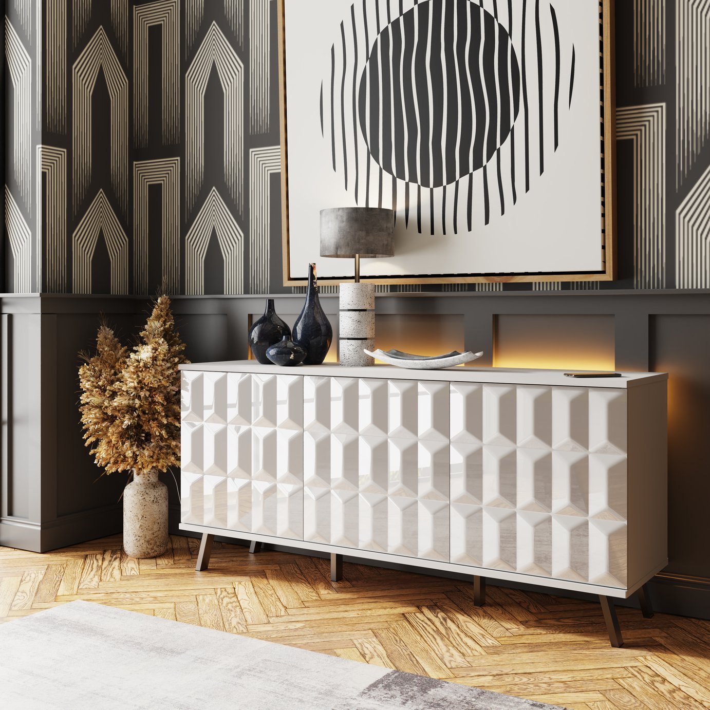 Frank Olsen Elevate Smart 3 Door Sideboard - White