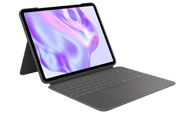 Logitech Combo Touch iPad Pro 12.9 Inch Tablet Case - Grey