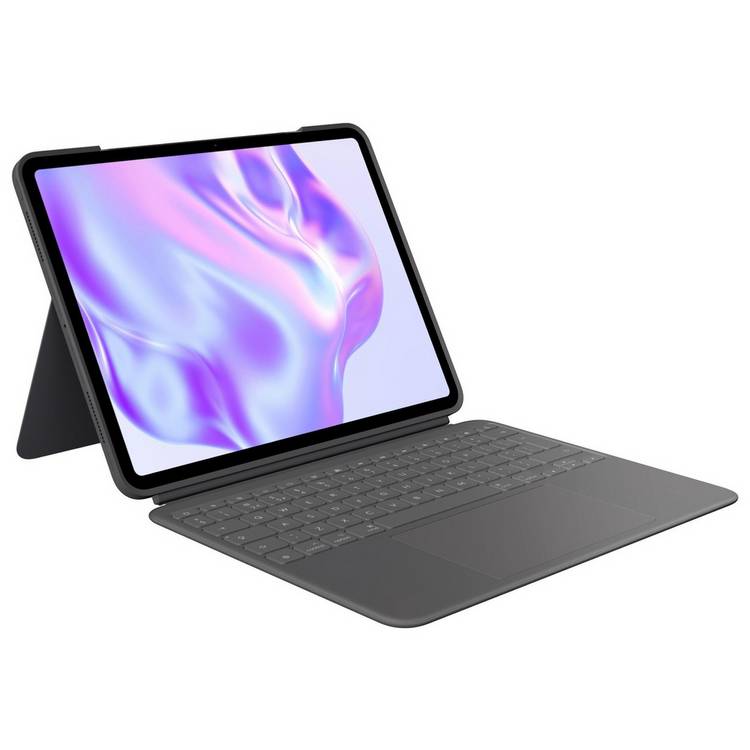Logitech Combo Touch iPad Pro 12.9 Inch Tablet Case - Grey 0