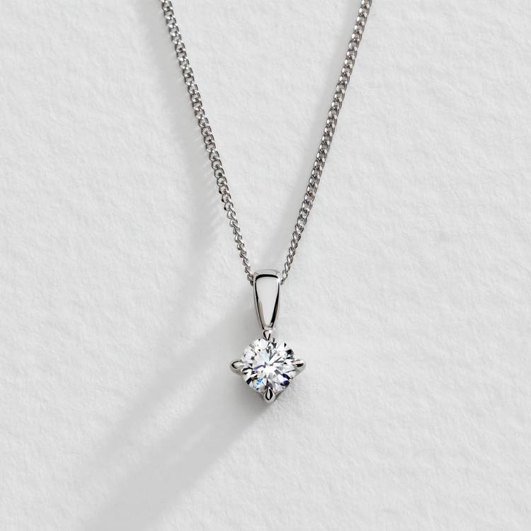 Pure Brilliance 9ct White Gold 0.25ct Lab Diamond Necklace 0