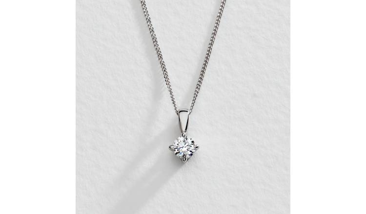 Pure Brilliance 9ct White Gold 0.25ct Lab Diamond Necklace