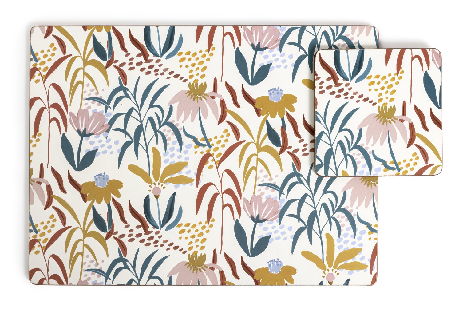Habitat Set of 4 Floral Ripple Placemats and Coasters