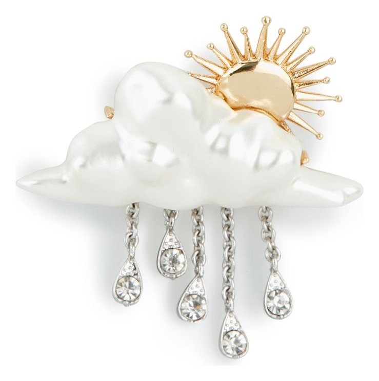 Bill Skinner 18ct Gold Plated Brass Crystal Cloud Brooch