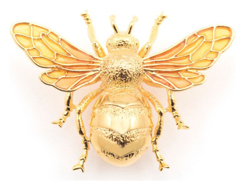 Bill Skinner 18ct Gold Plated Brass Queen Bee Brooch