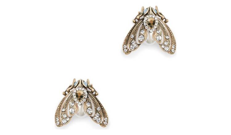 Bill Skinner 18ct Gold Plated Moth Pearl Stud Earrings
