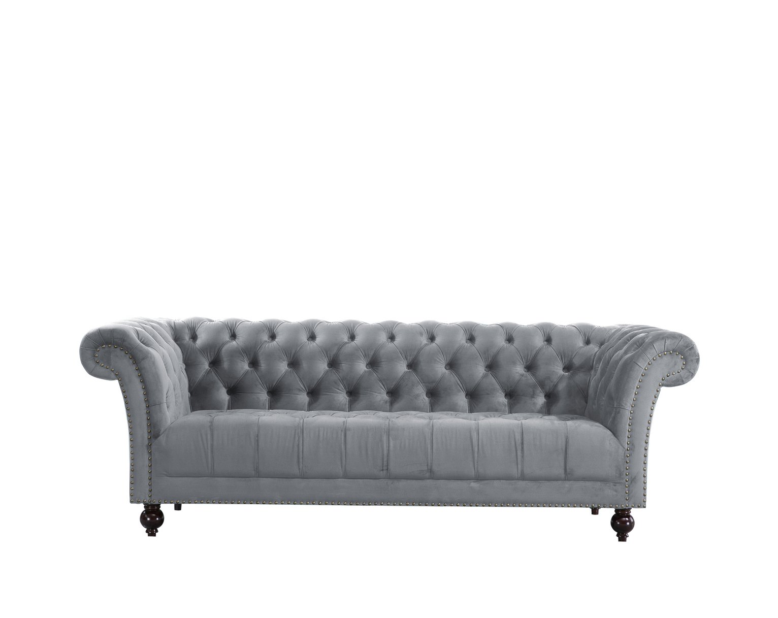 Birlea Chester 3 Seater Fabric Sofa - Grey