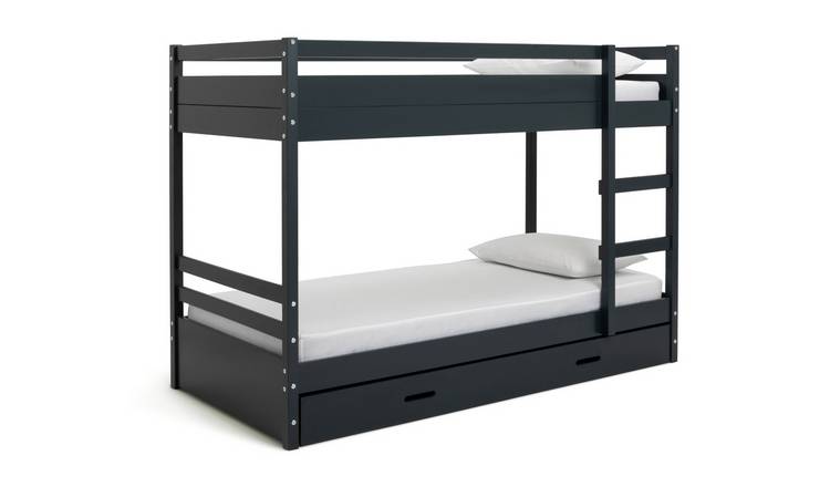 Habitat Rico Bunk Bed Frame With Drawer & 2 Mattres-Ink Blue