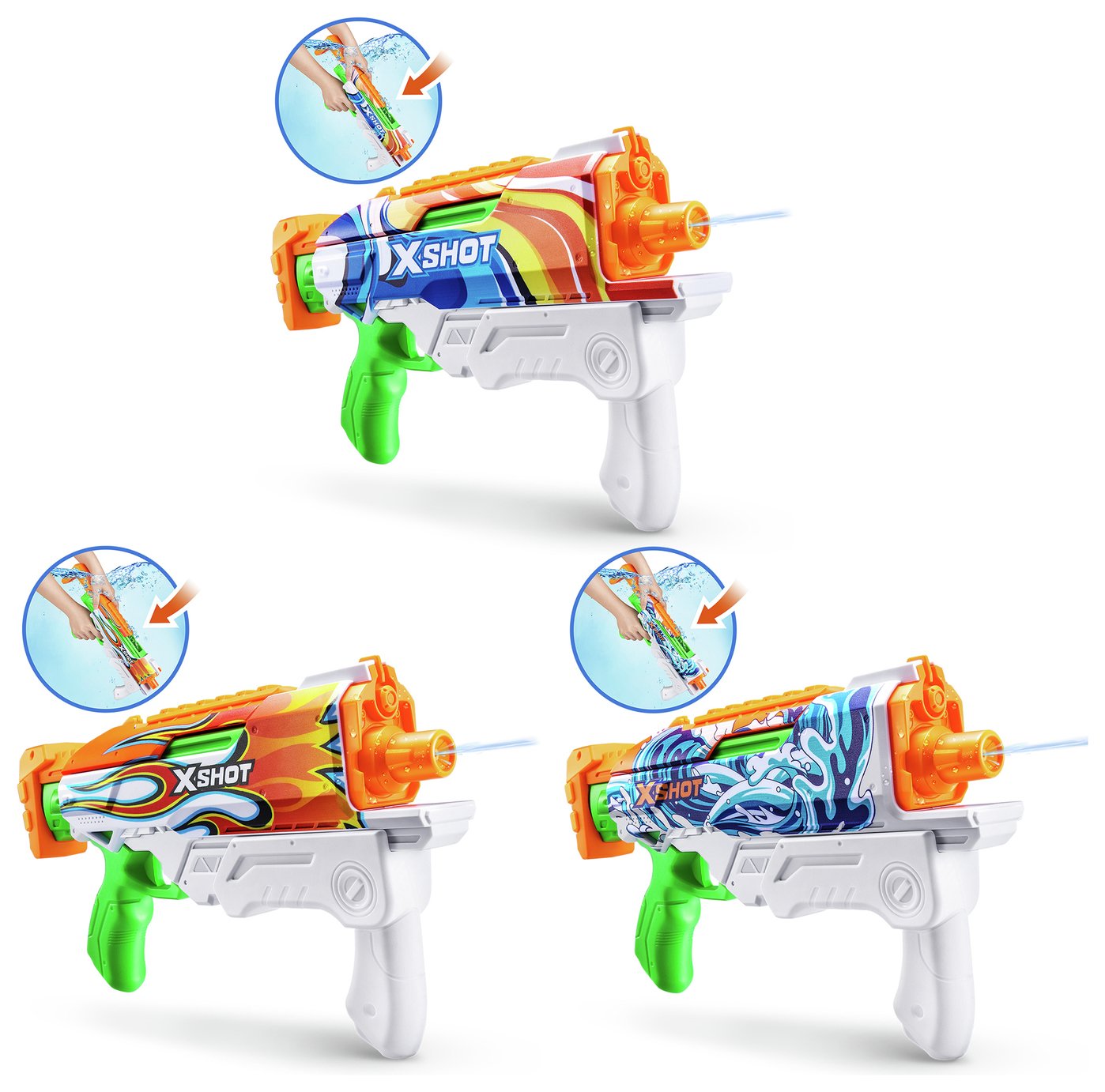 ZURU X-Shot Water Fast-Fill Skins Hyperload Water Blaster