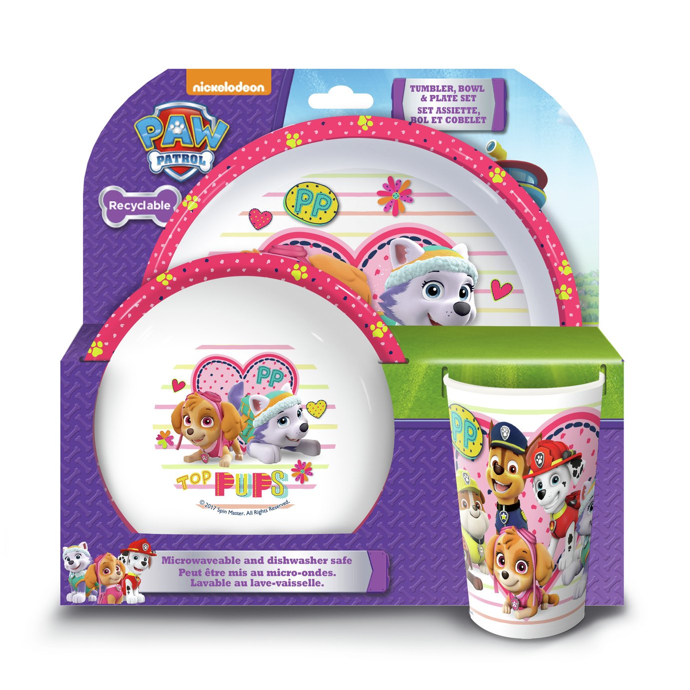 Spearmark Nickelodeon Paw Patrol Pink Dinner Set