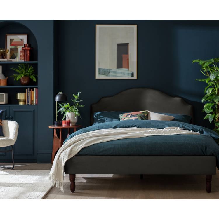 Habitat Sophia Double Velvet Bed Frame - Charcoal 0