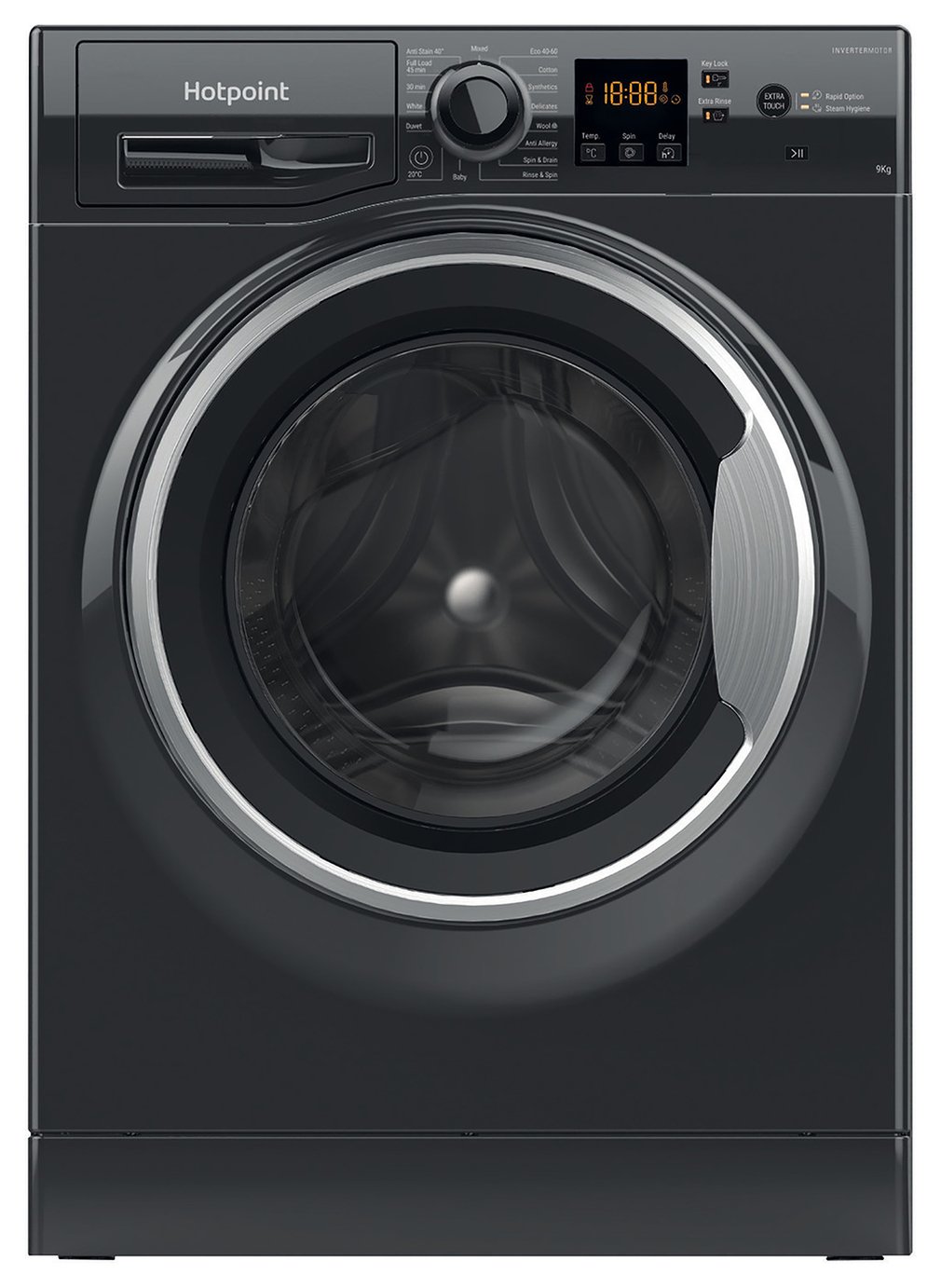 Hotpoint NSWM965CBSUKN 9KG 1600 Spin Washing Machine - Black