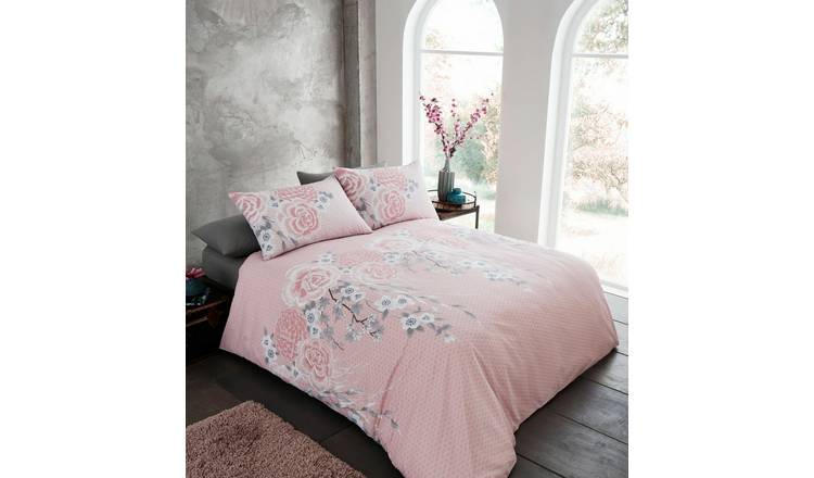 Buy Catherine Lansfield Pink Blossom Bedding Set Double Duvet